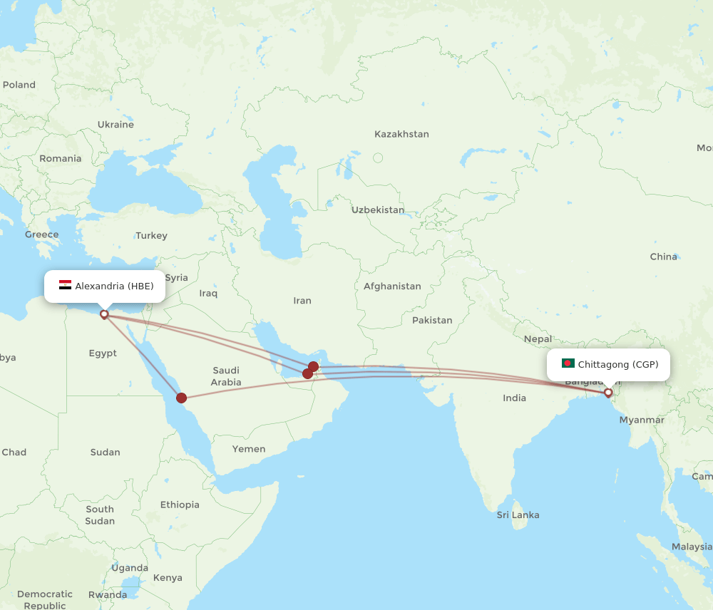 HBE-CGP flight routes