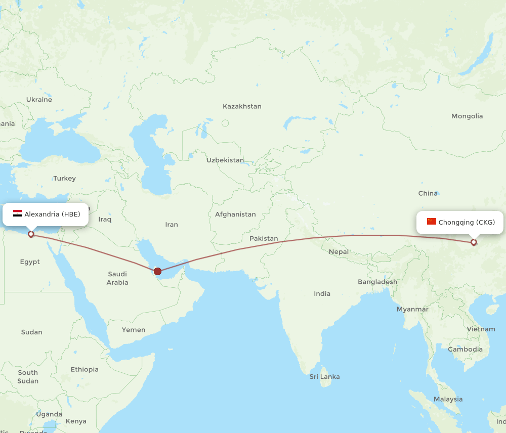 CKG to HBE flights and routes map
