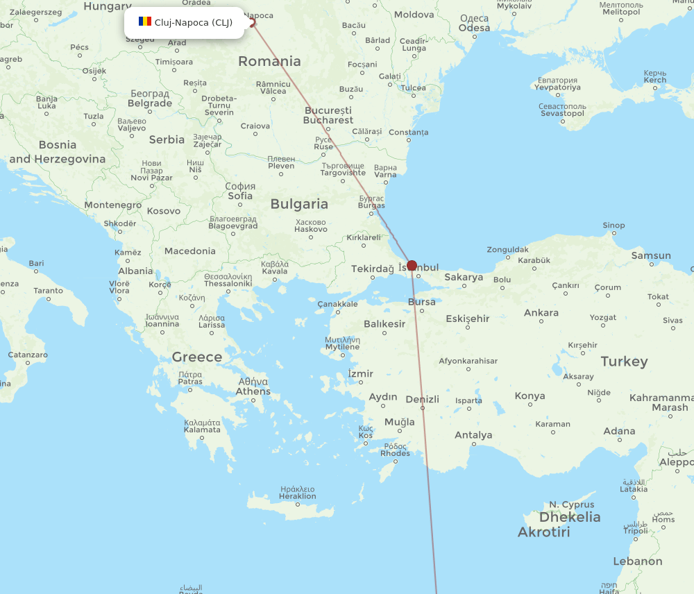 HBE to CLJ flights and routes map