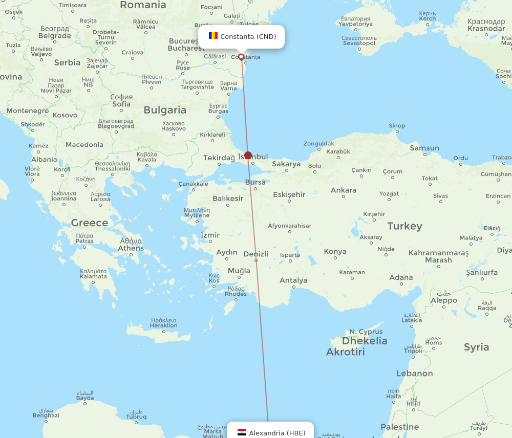 HBE-CND flight routes
