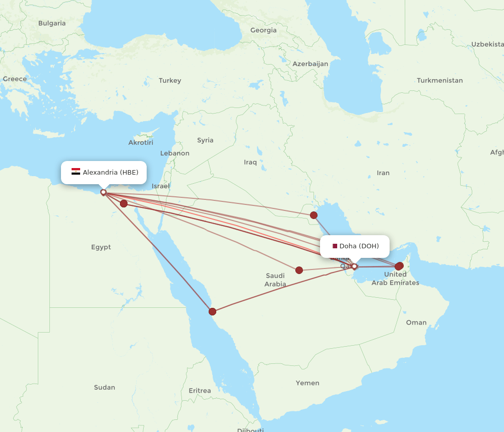 HBE-DOH flight routes