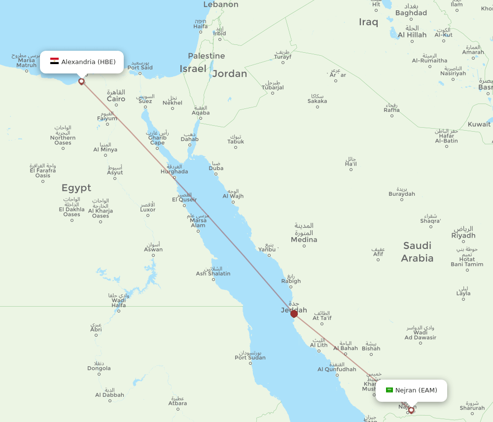 HBE to EAM flights and routes map