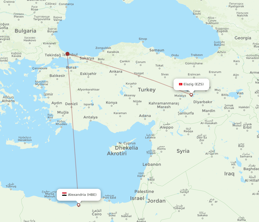 HBE-EZS flight routes