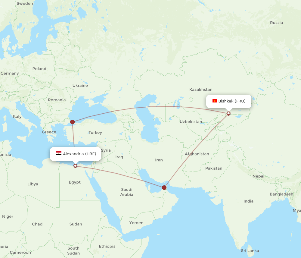 HBE-FRU flight routes