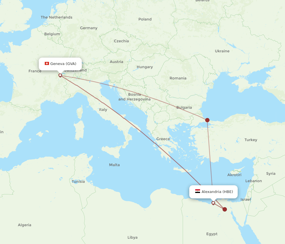 HBE-GVA flight routes