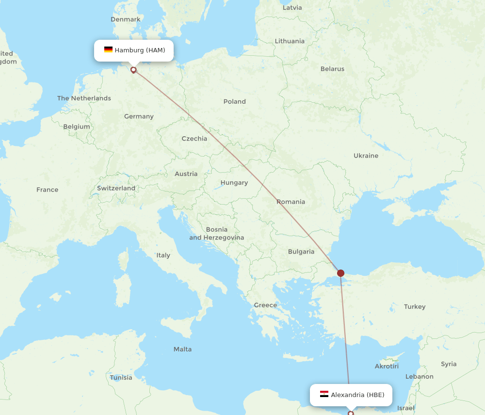 HBE-HAM flight routes