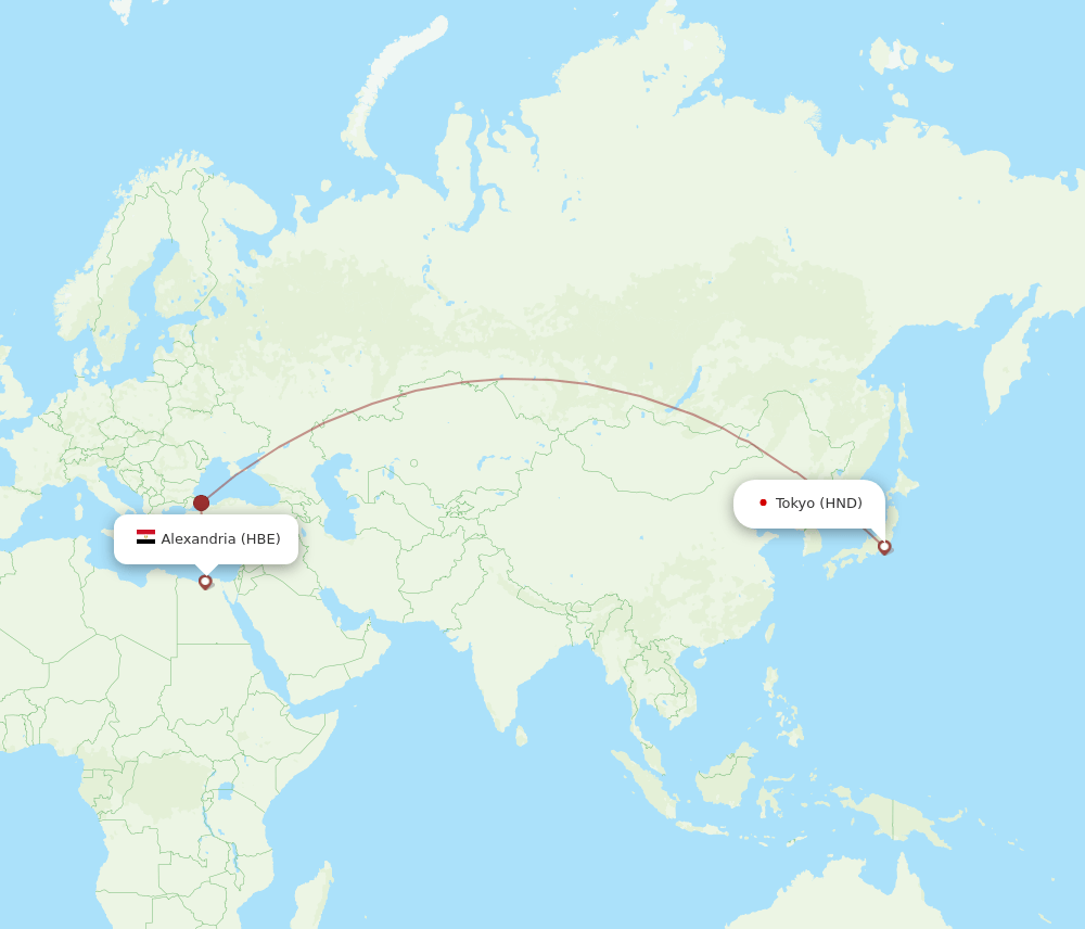 HBE-HND flight routes