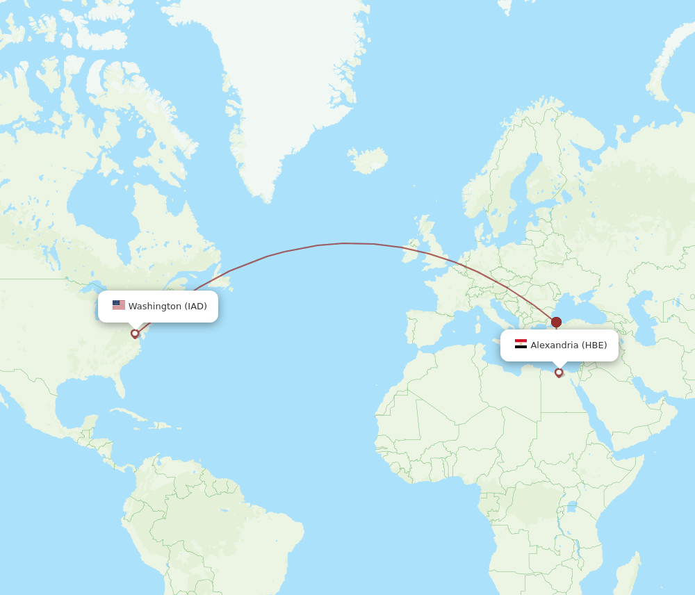 Dulles - Alexandria route map and flight paths