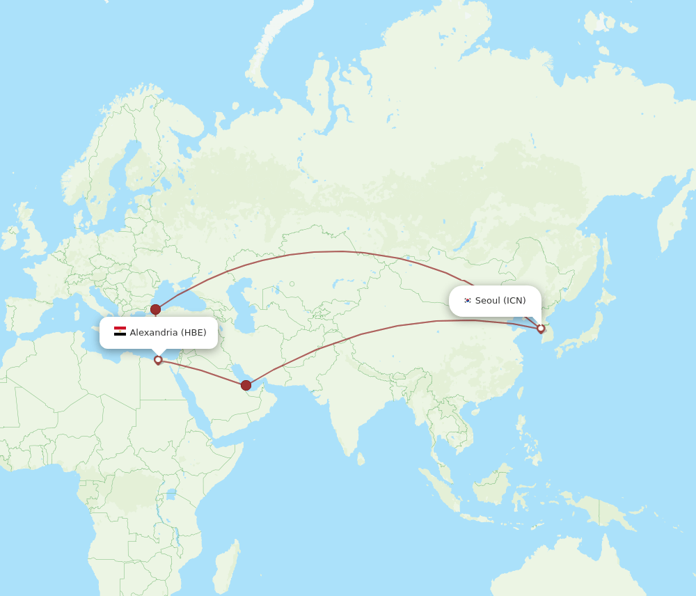 HBE-ICN flight routes