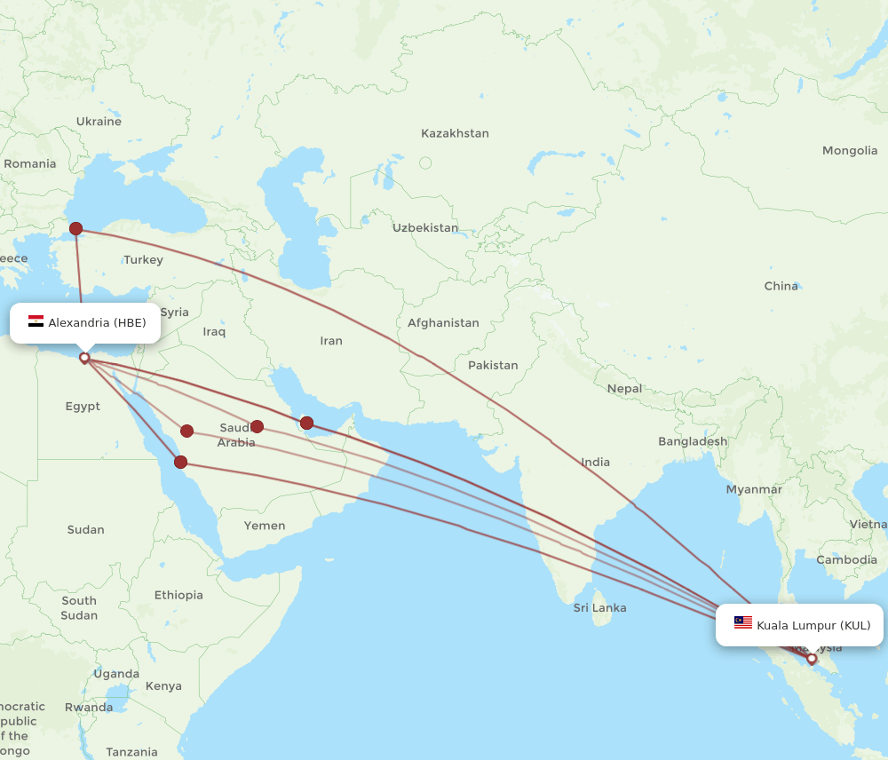 HBE-KUL flight routes