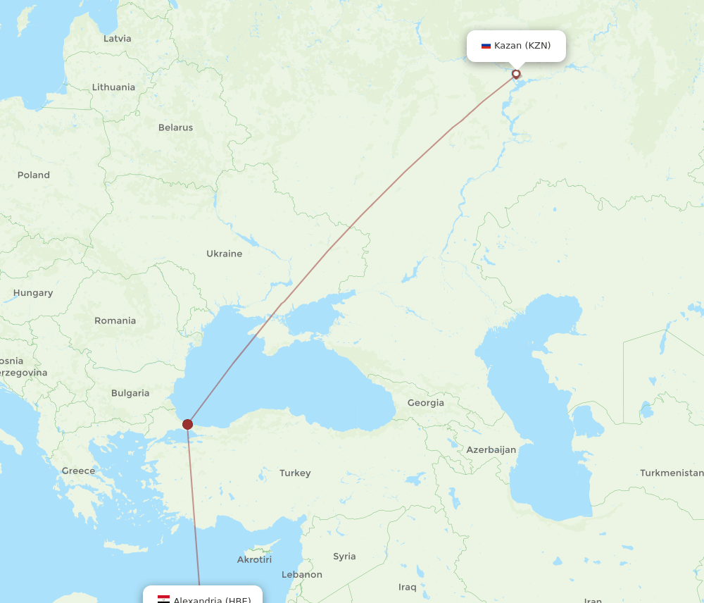 HBE-KZN flight routes