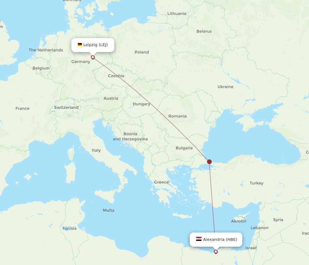 HBE-LEJ flight routes