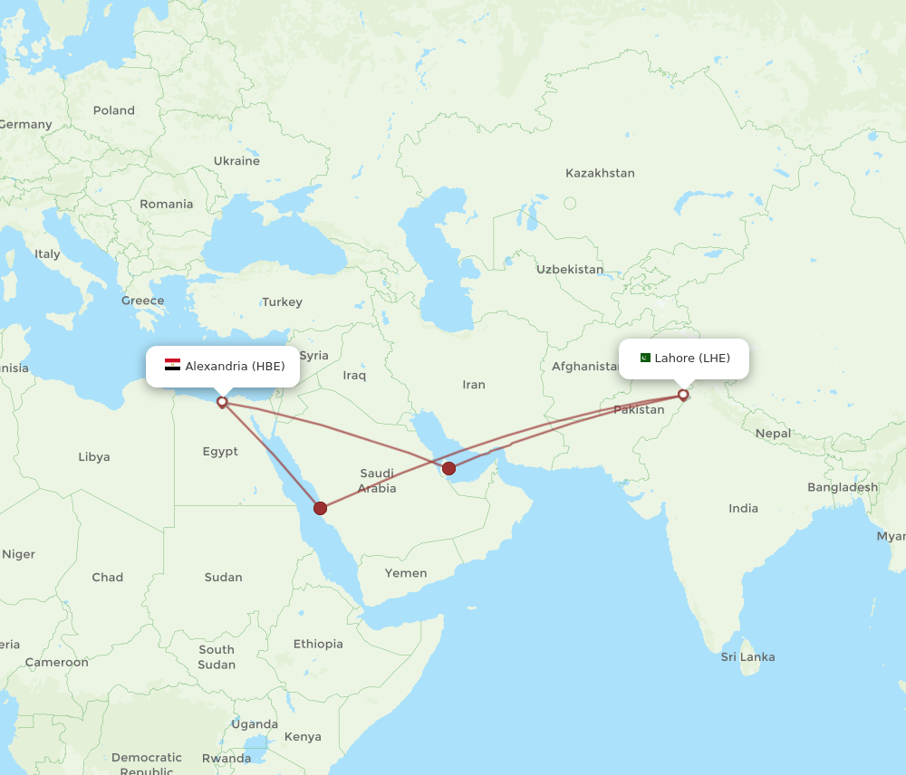 HBE-LHE flight routes