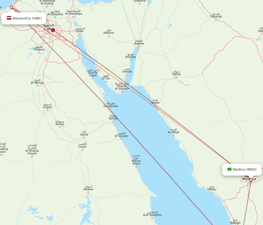 HBE to MED flights and routes map