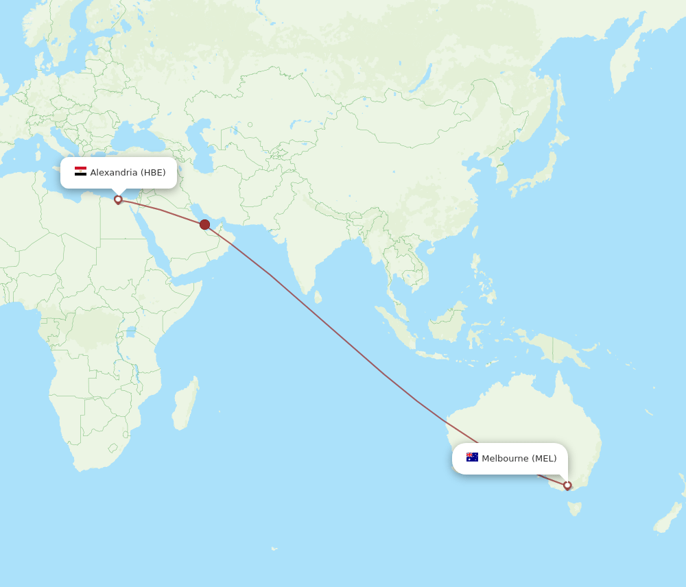 HBE-MEL flight routes