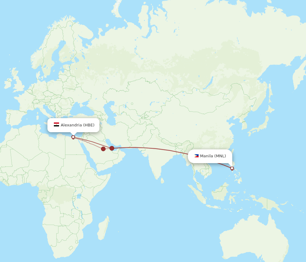 HBE to MNL flights and routes map