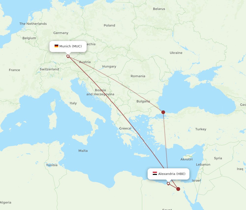 HBE-MUC flight routes