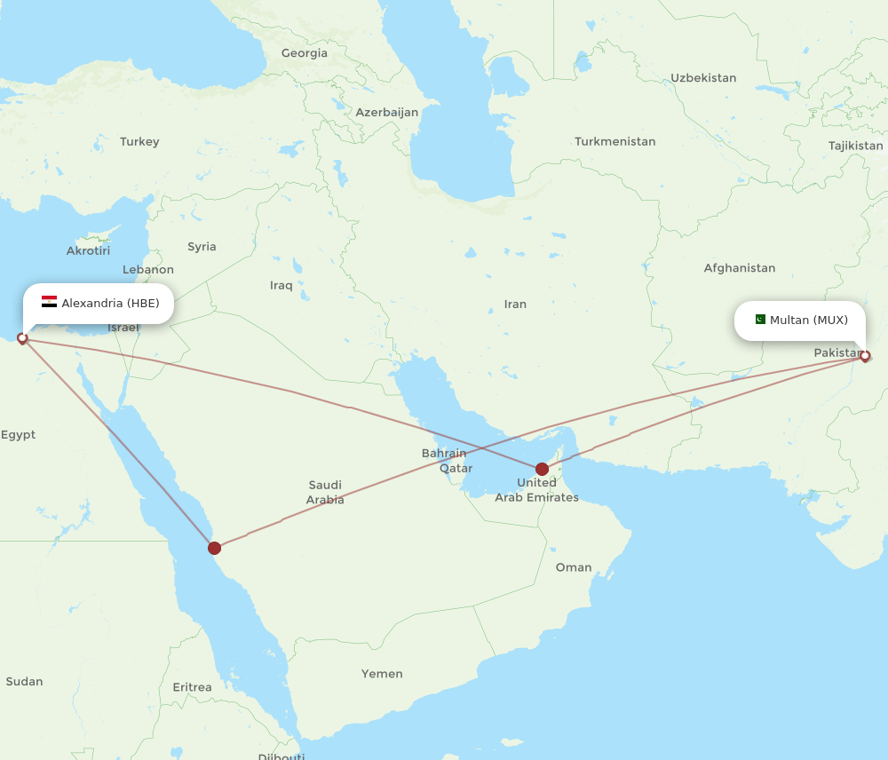 HBE-MUX flight routes