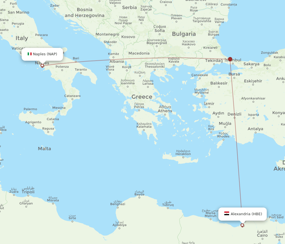 HBE-NAP flight routes