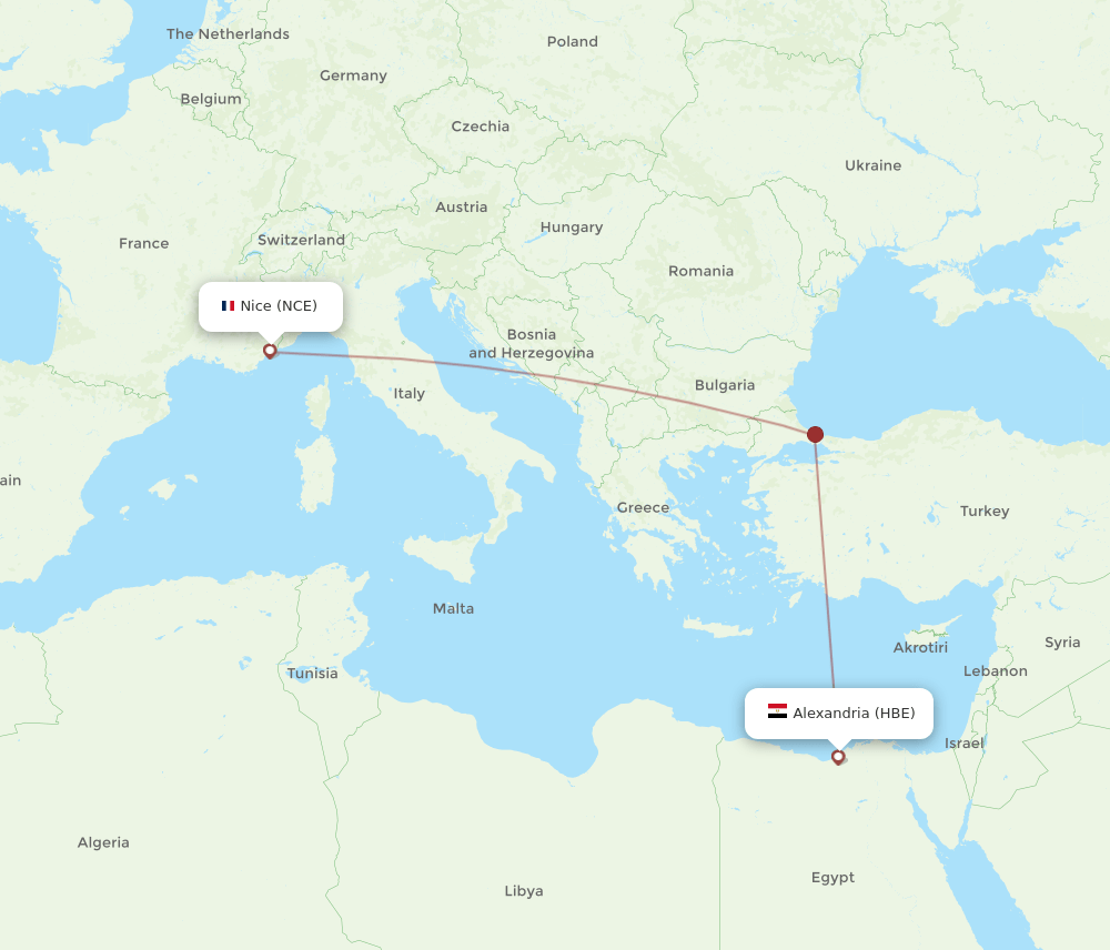 HBE-NCE flight routes