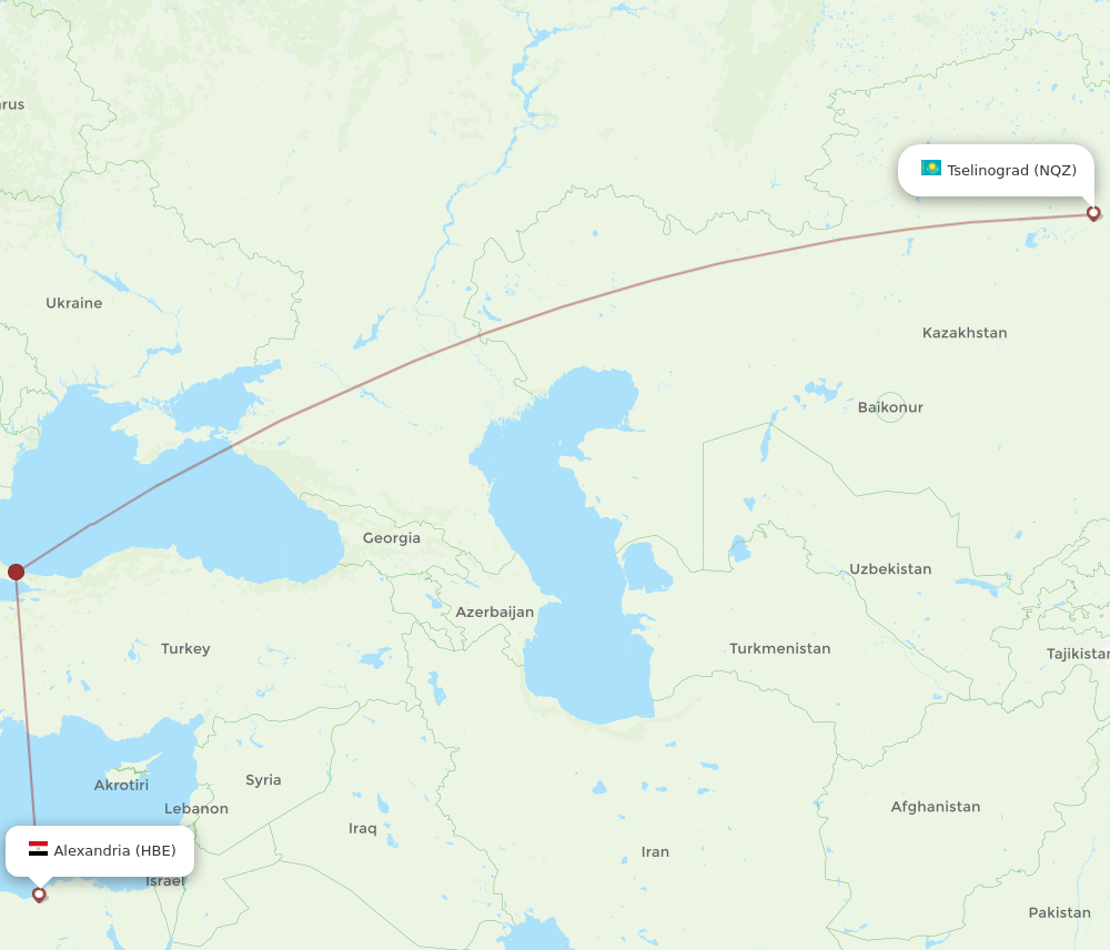 HBE-NQZ flight routes