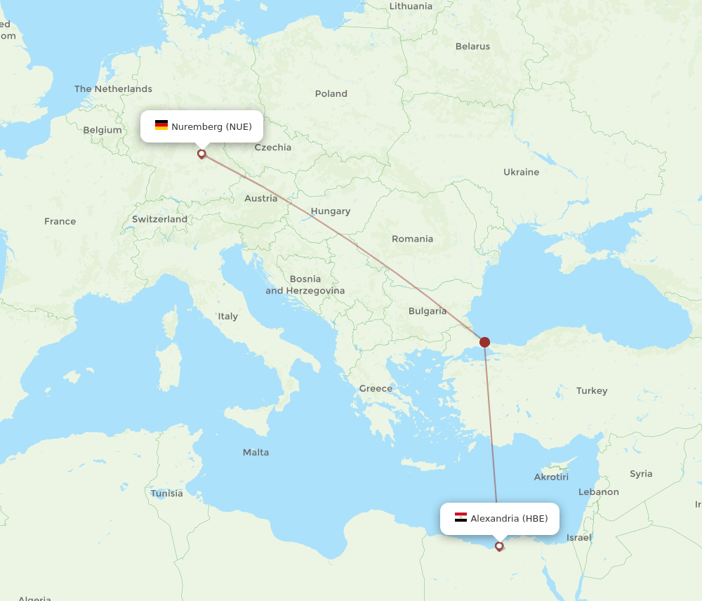 HBE-NUE flight routes