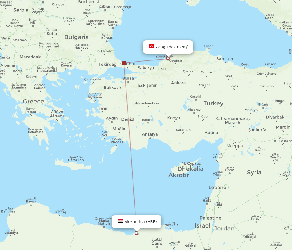 HBE-ONQ flight routes
