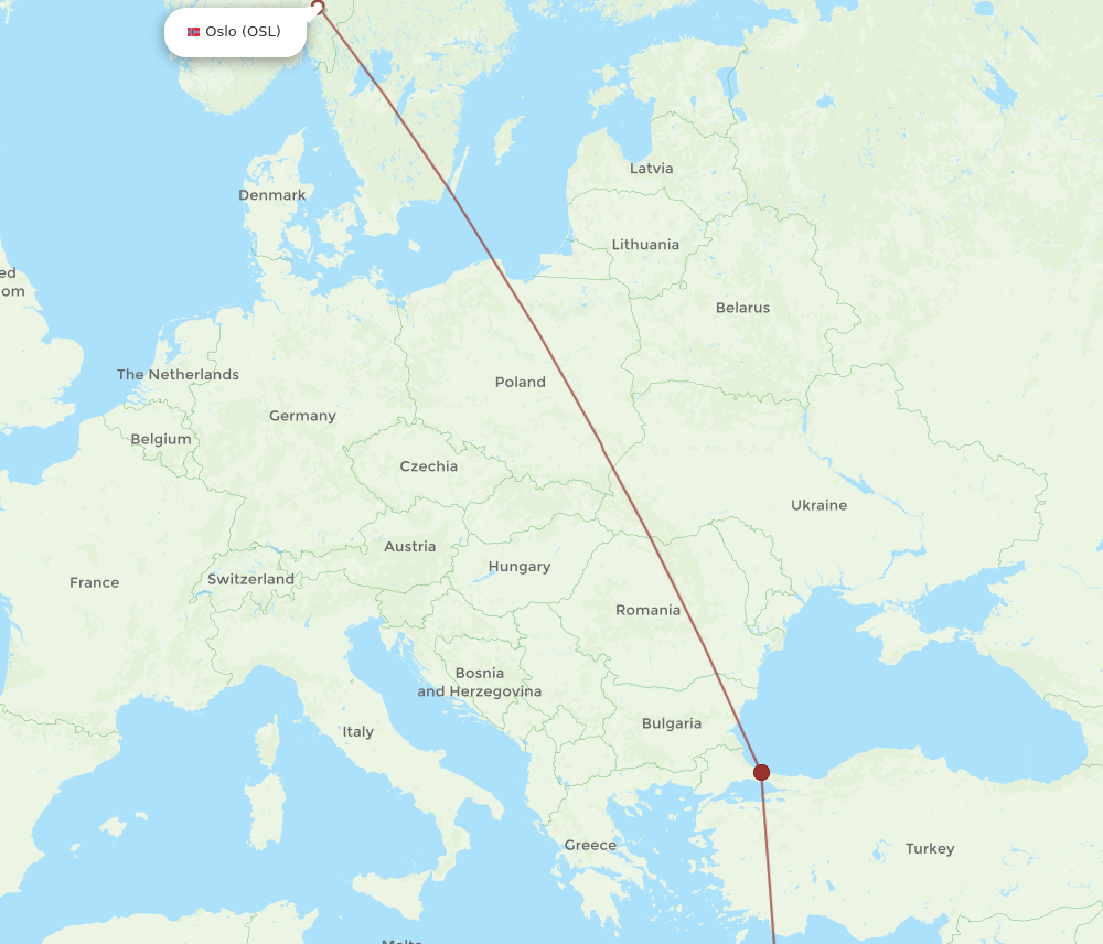HBE-OSL flight routes