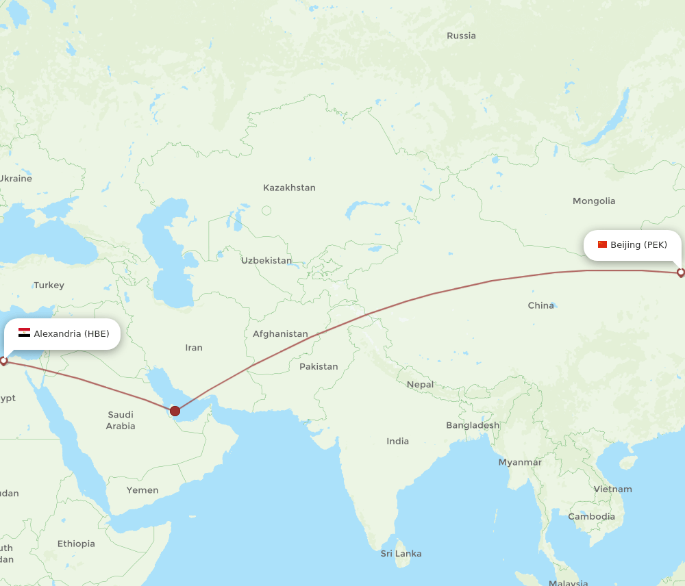 HBE-PEK flight routes