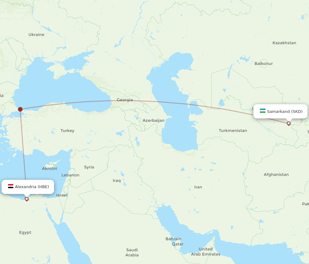 HBE to SKD flights and routes map