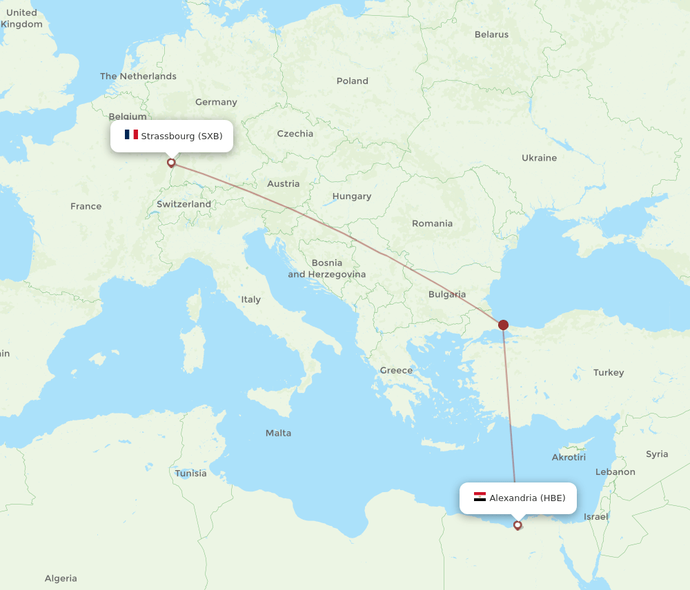 HBE-SXB flight routes