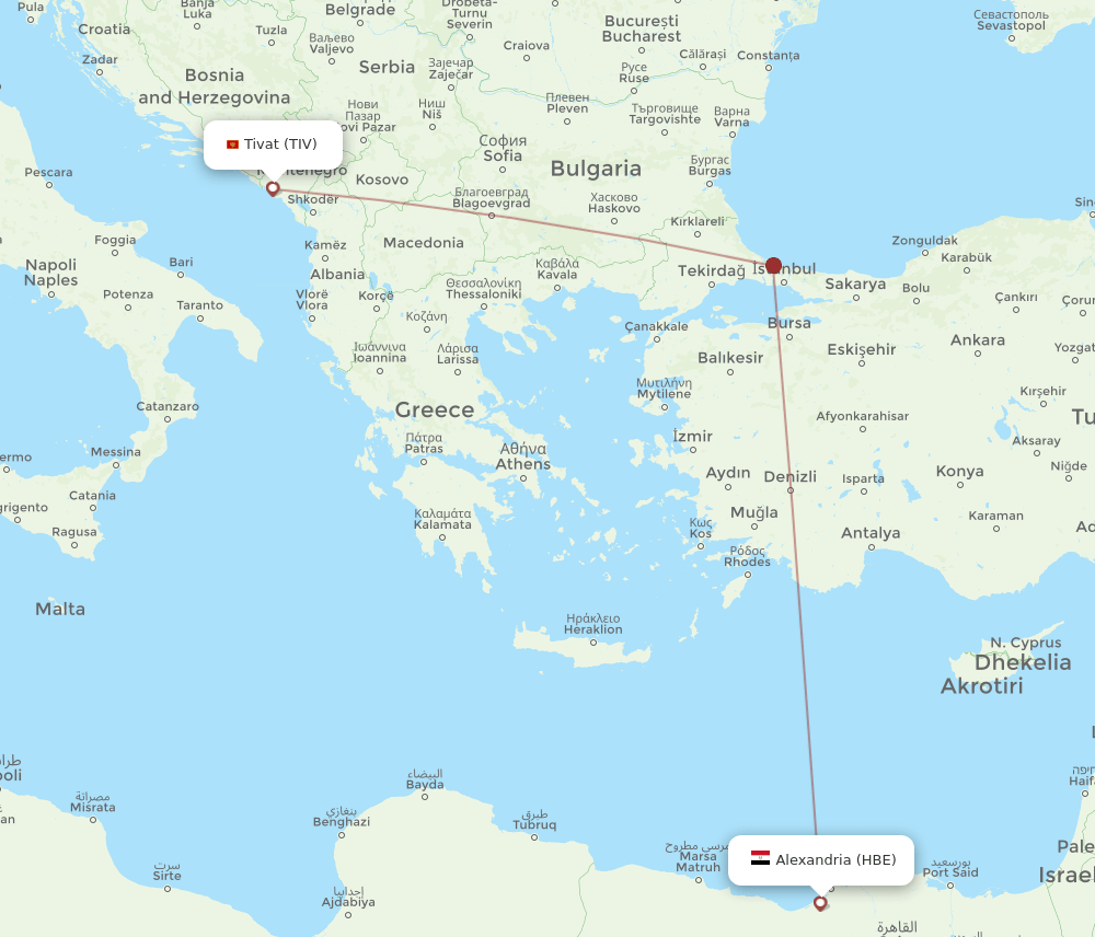 HBE-TIV flight routes