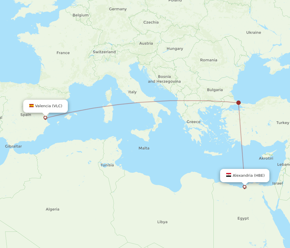 HBE-VLC flight routes