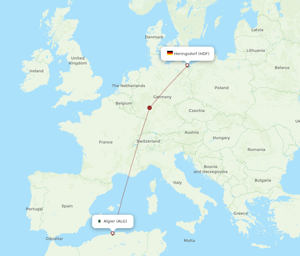 HDF-ALG flight routes