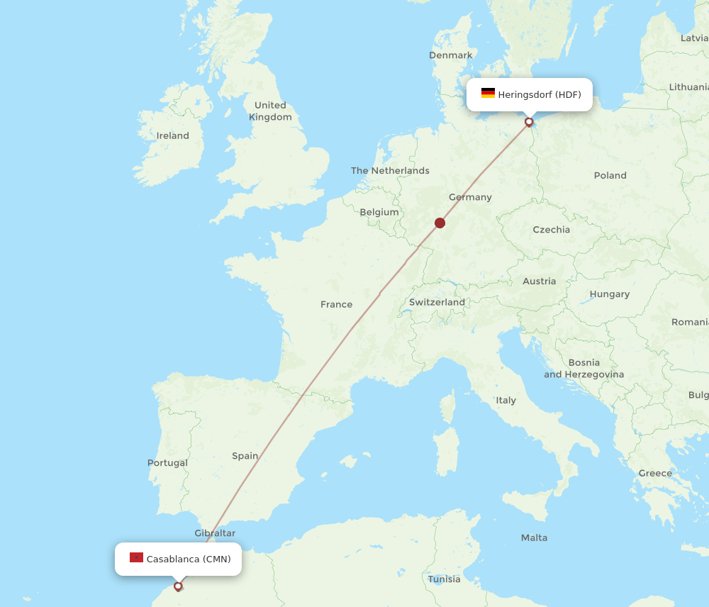 HDF-CMN flight routes