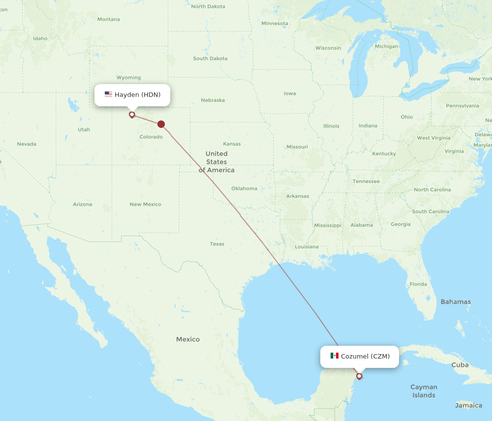 HDN-CZM flight routes
