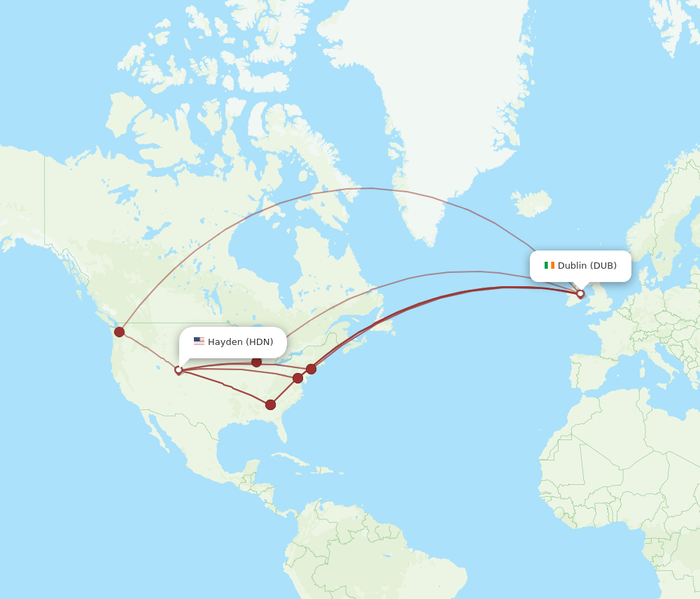 Dublin - Hayden route map and flight paths