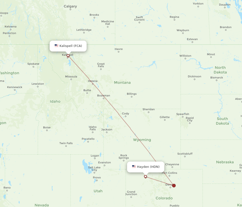 HDN-FCA flight routes