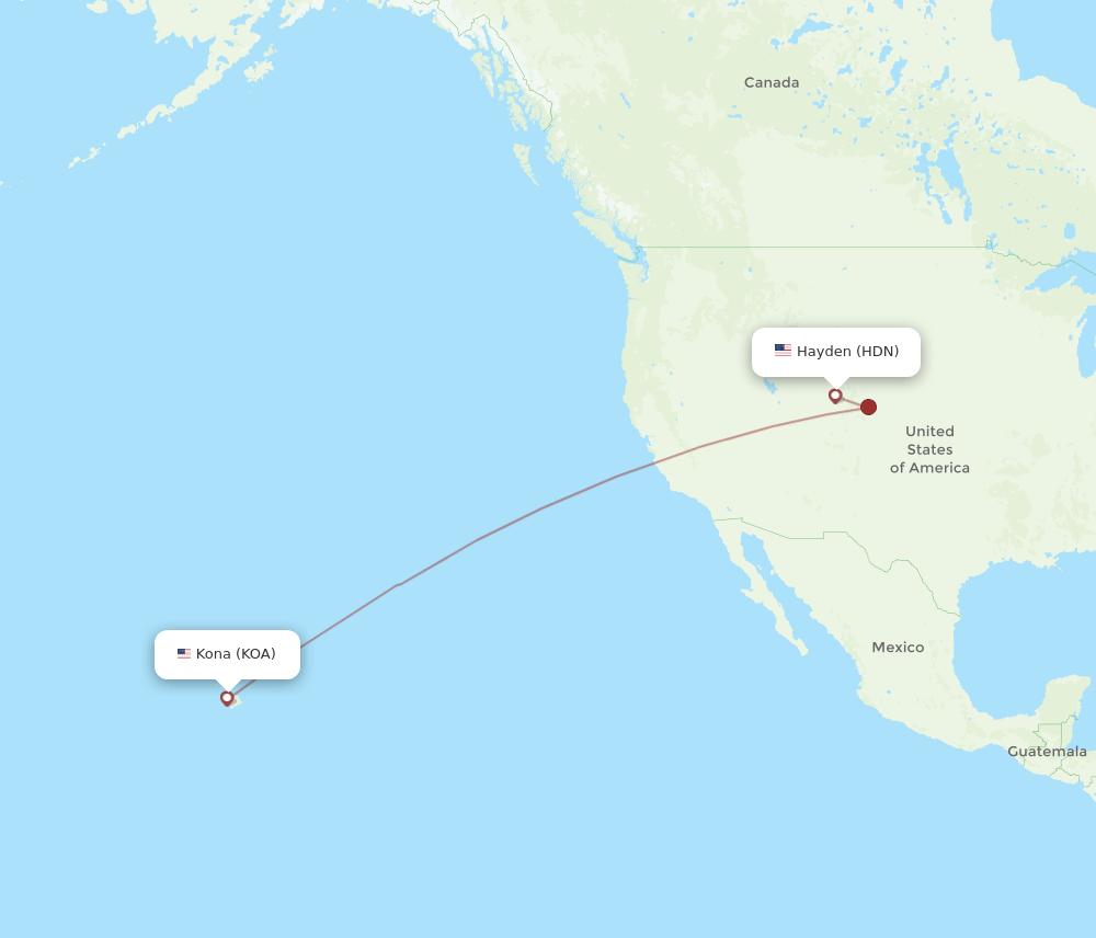 Kailua-Kona - Hayden route map and flight paths