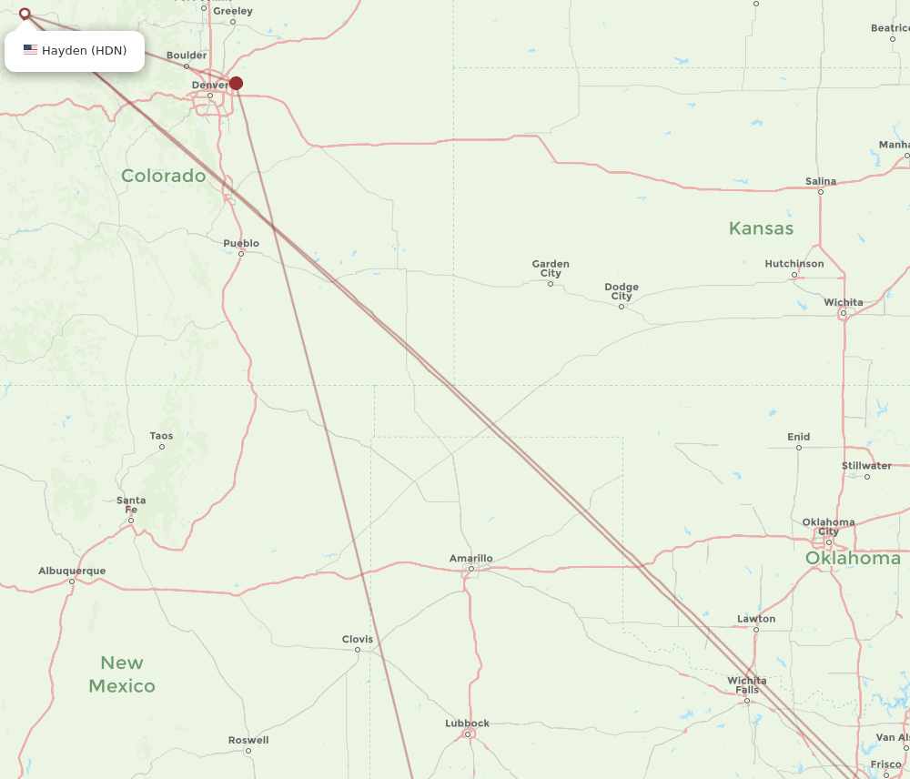 HDN to MAF flights and routes map
