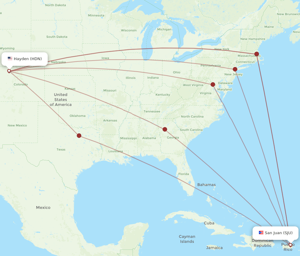 HDN-SJU flight routes