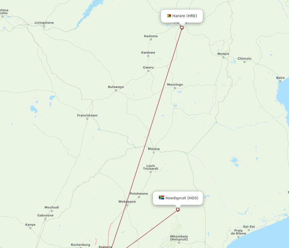 HDS-HRE flight routes