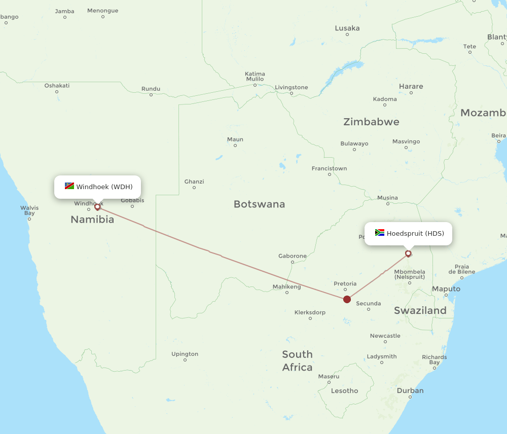 HDS-WDH flight routes