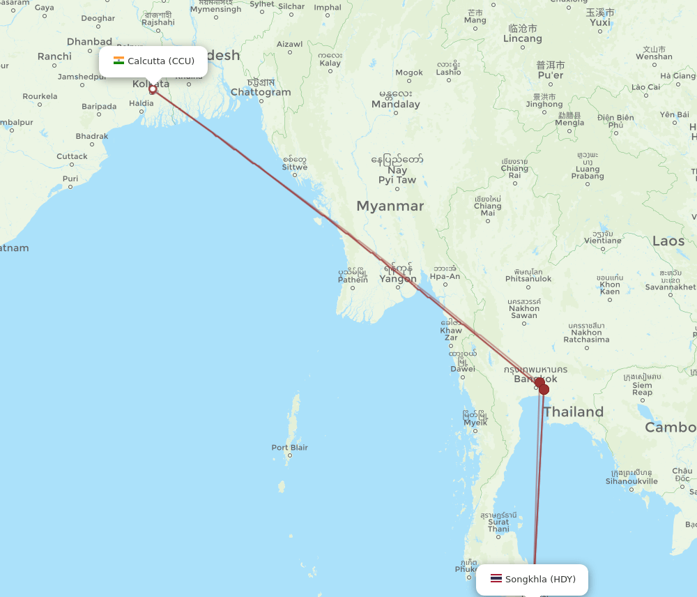 HDY-CCU flight routes