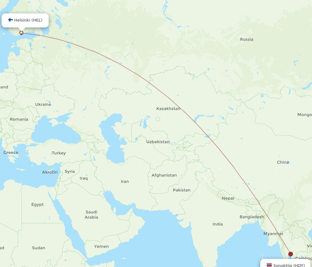 HDY-HEL flight routes