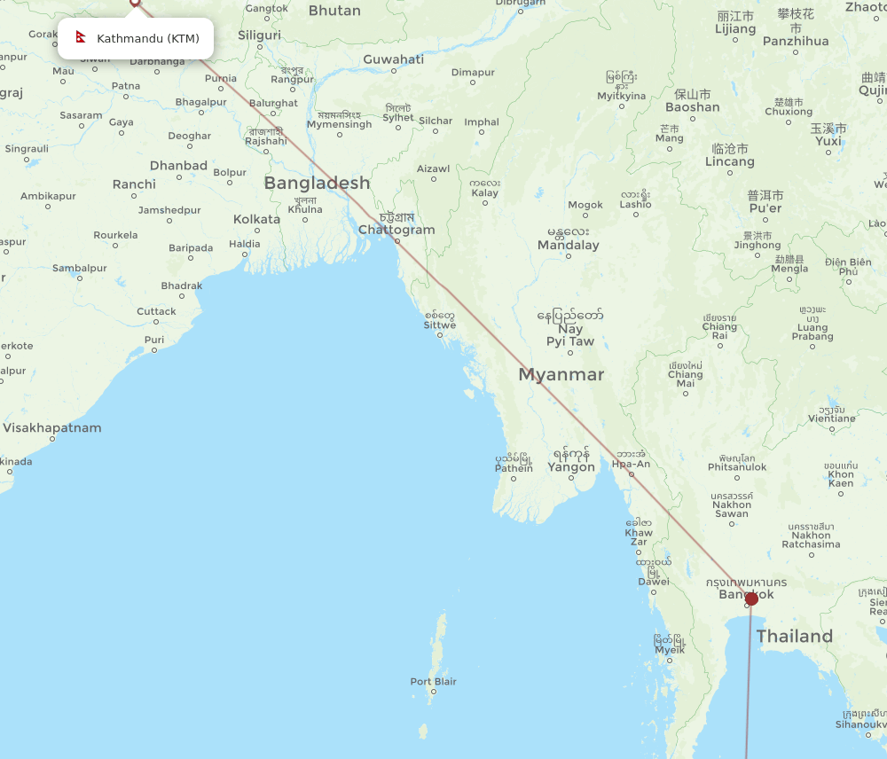 HDY-KTM flight routes