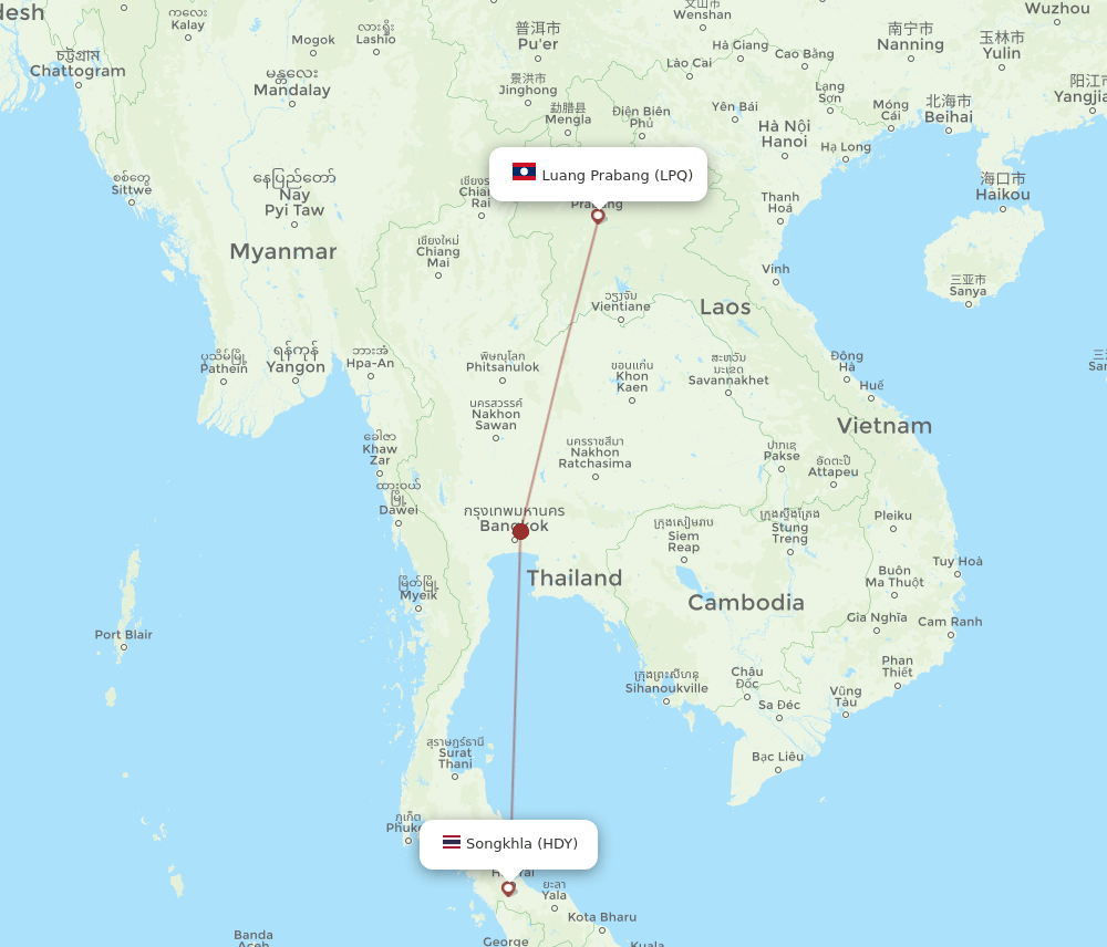 HDY-LPQ flight routes