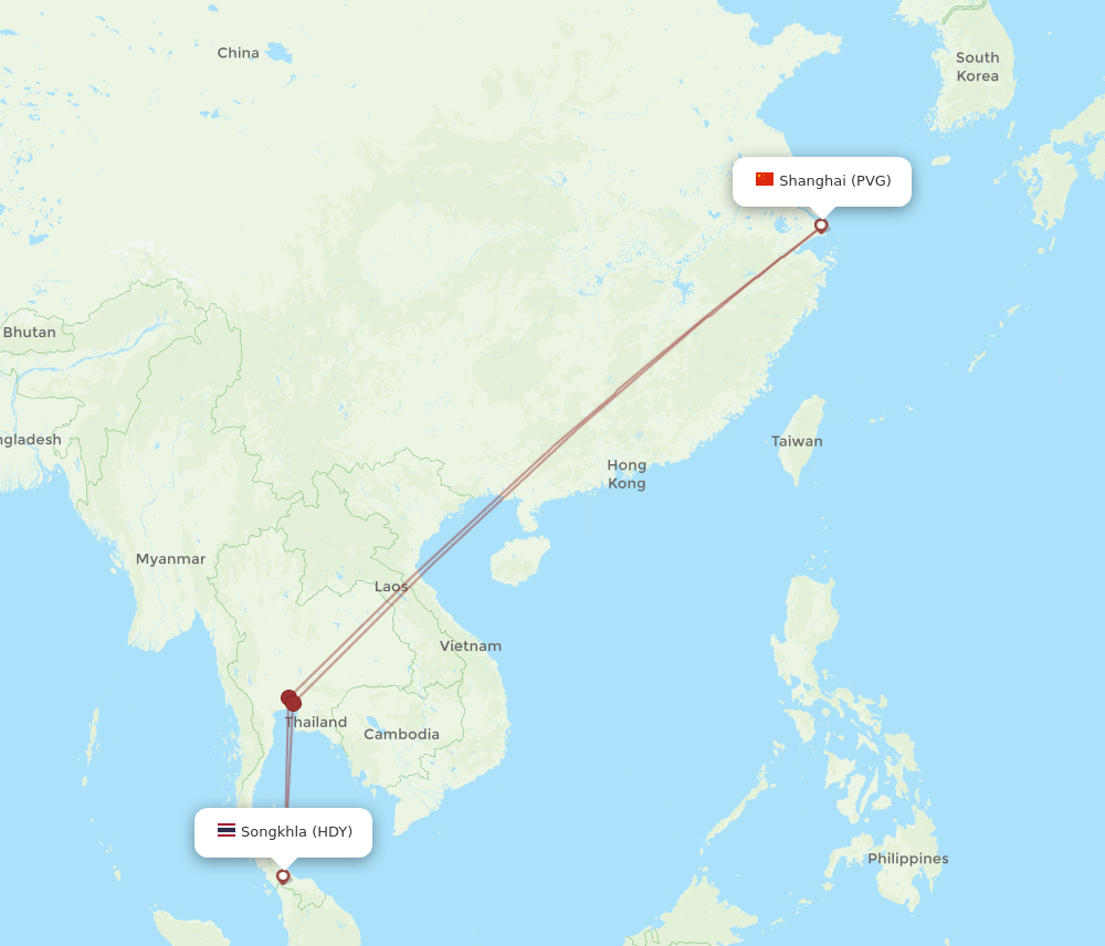 HDY-PVG flight routes