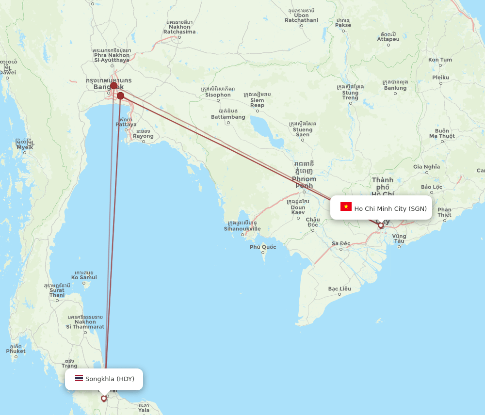 HDY-SGN flight routes