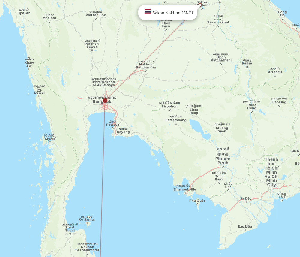 HDY-SNO flight routes